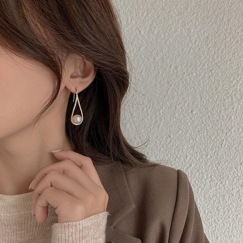 Pendientes de Perlas en Oro Rosa