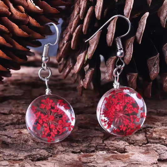 Pendientes de Cristal de la Naturaleza Vintage