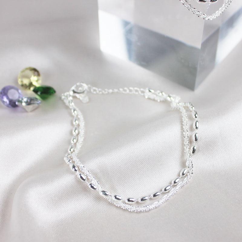 Pulsera de circonia plateada