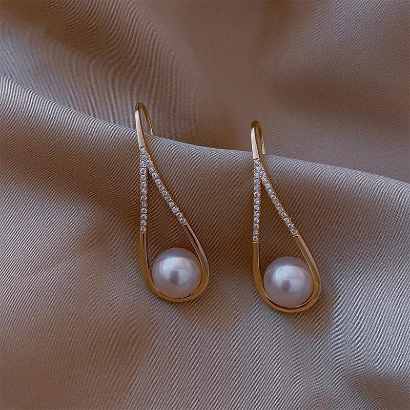 Pendientes de Perlas en Oro Rosa