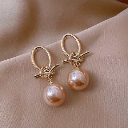 Pendientes de aro con perlas en oro
