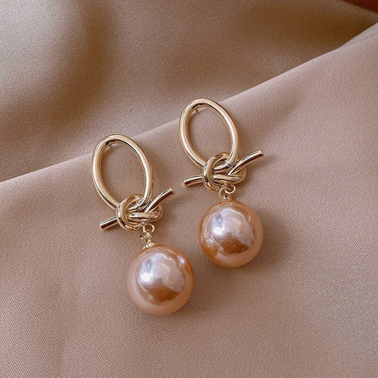 Pendientes de aro con perlas en oro
