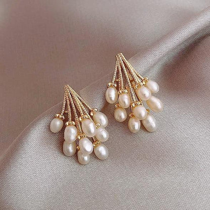 Pendientes de coral con perlas de agua dulce