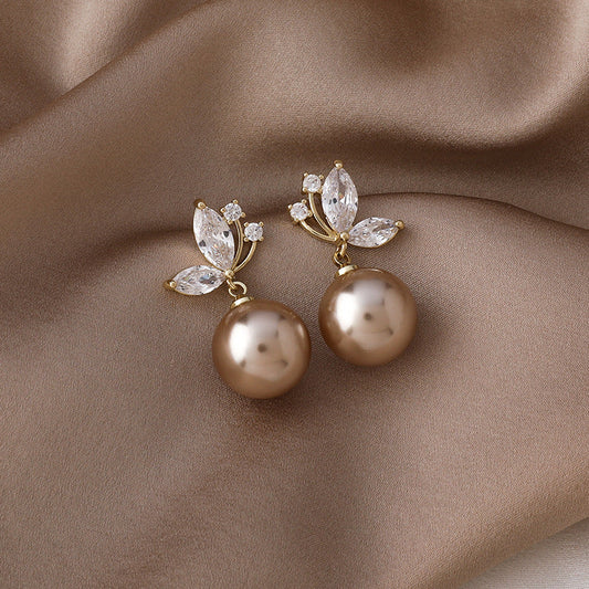 Aretes de Cristal con Perla Exótica