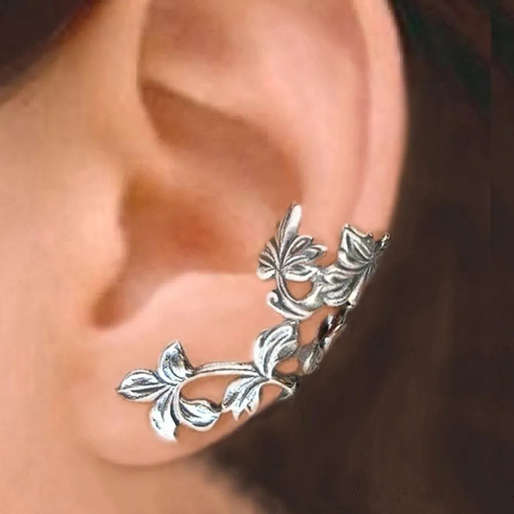 Pendientes de clip con flores vintage