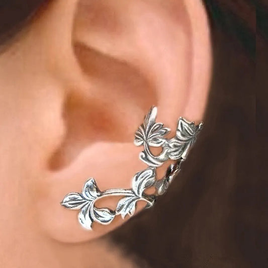 Pendientes de clip con flores vintage