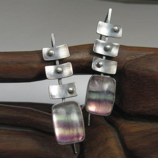 Pendientes vintage en plata desteñida