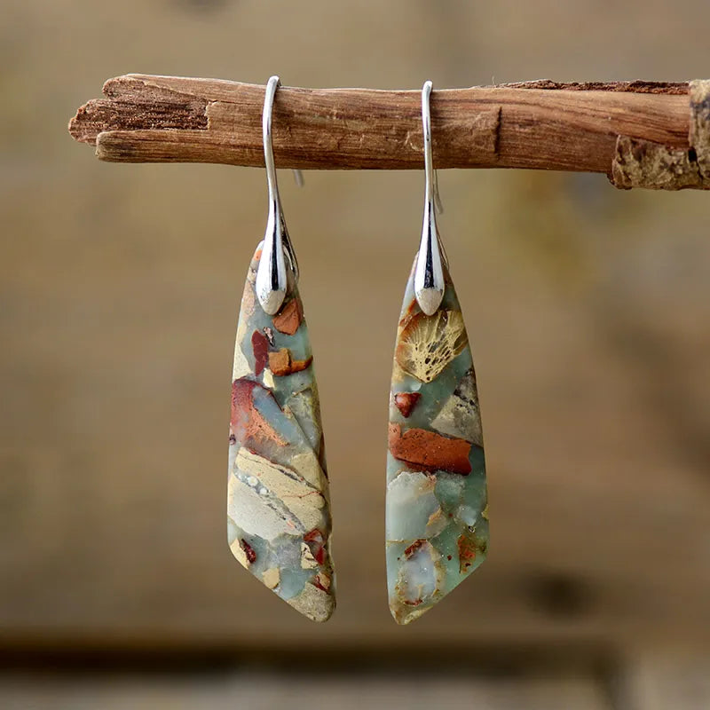 Pendientes Vintage de Piedra de la Naturaleza
