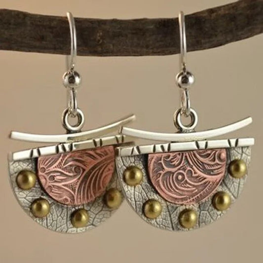 Pendientes de Luna Creciente Vintage en Color Marrón