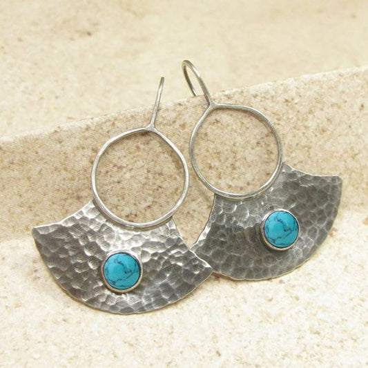 Pendientes vintage de piedra y plata