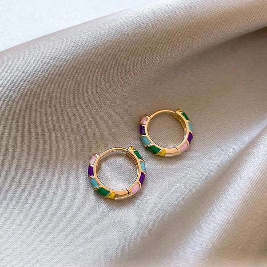 Pendientes de esmalte vintage coloridos