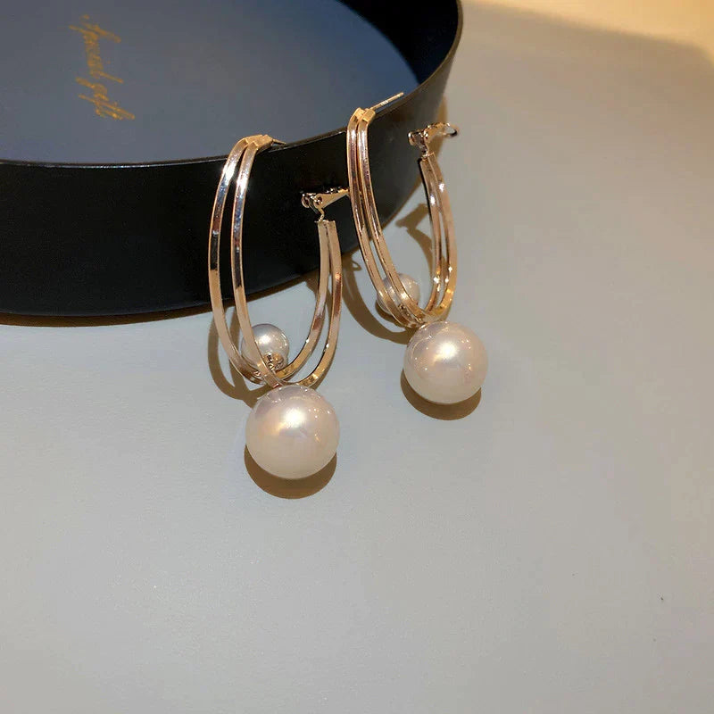 Pendientes de Vintage Encantador con Perlas