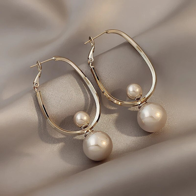 Pendientes de Vintage Encantador con Perlas