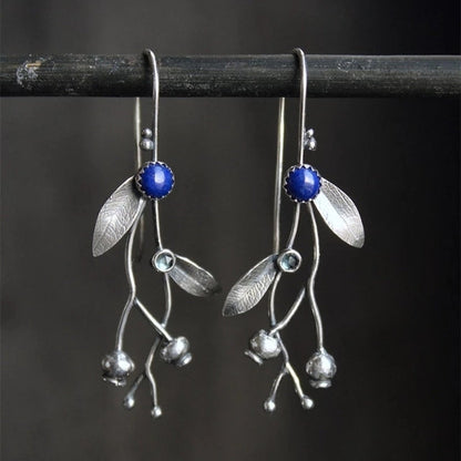 Pendientes de plata con piedra azul vintage