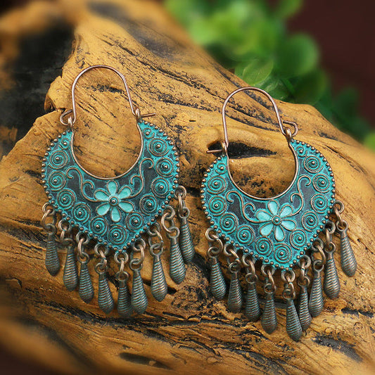 Pendientes Vintage de Mandala Azul