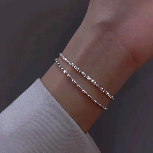 Pulsera de circonia plateada