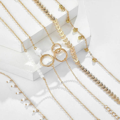 Estuche de pulseras bohemias en oro