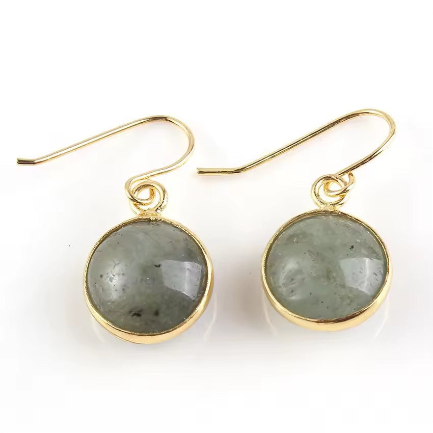 Pendientes de oro con vidrio verde vintage