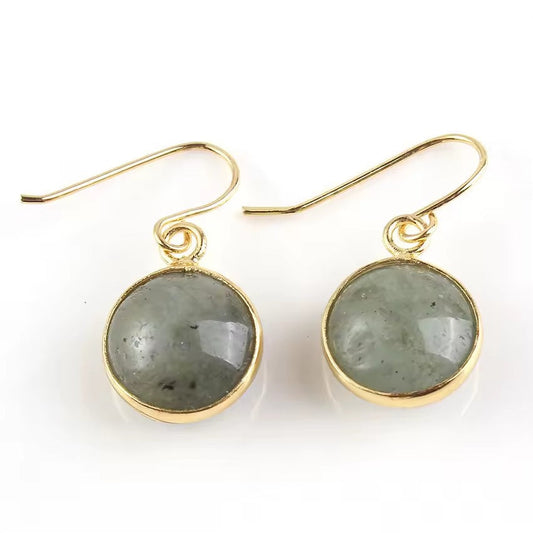Pendientes de oro con vidrio verde vintage