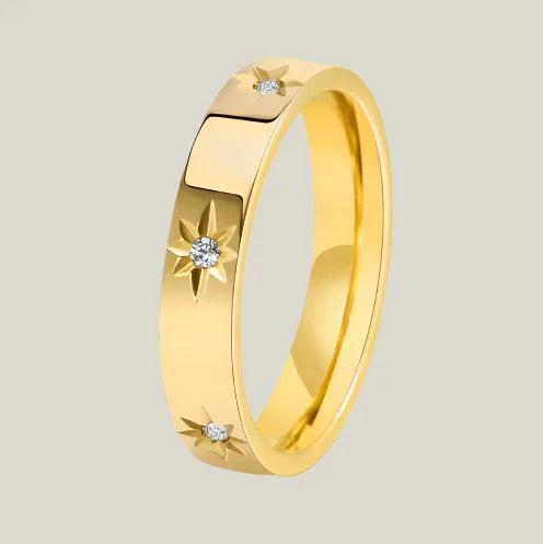 Anillo Vintage Estrella de la Noche Dorada