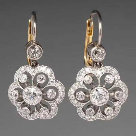 Pendientes vintage de cristales colgantes