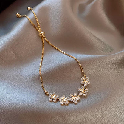 Pulsera de cristal Daisy en dorado