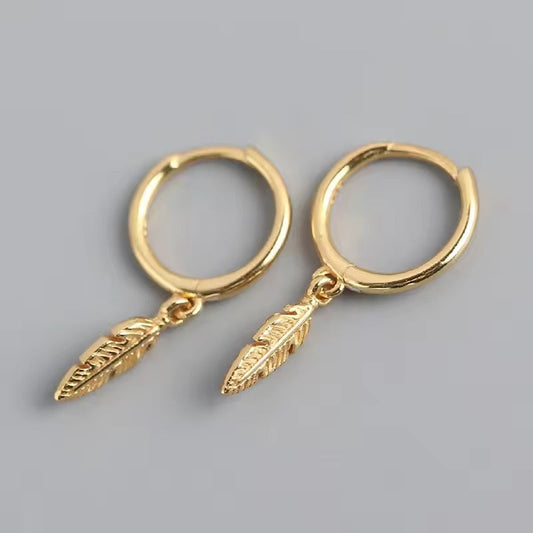 Pendientes de gota con estrella dorada vintage