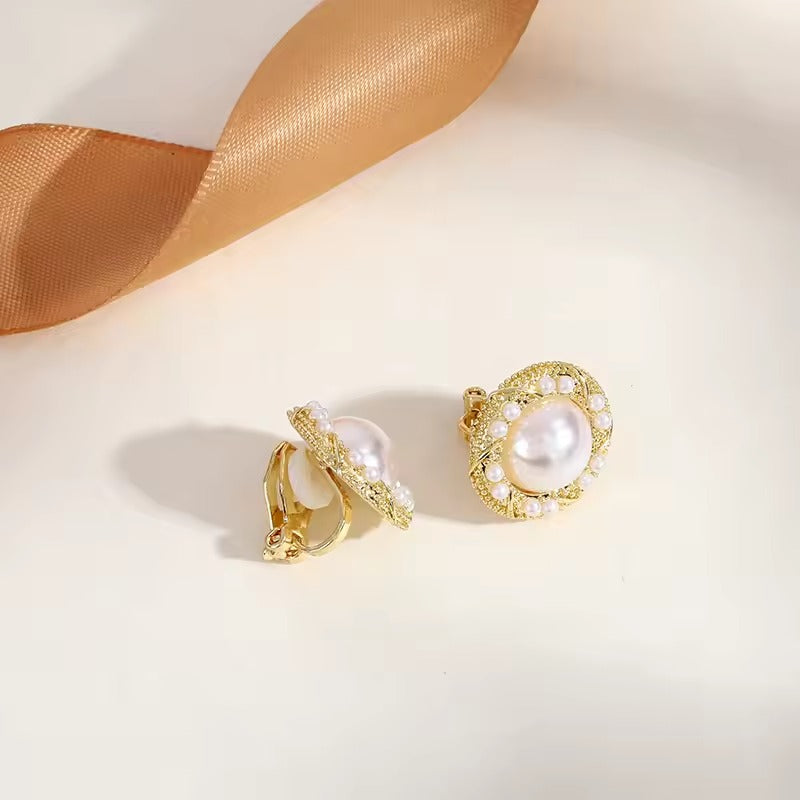 Pendientes de Perla Vintage con Flor