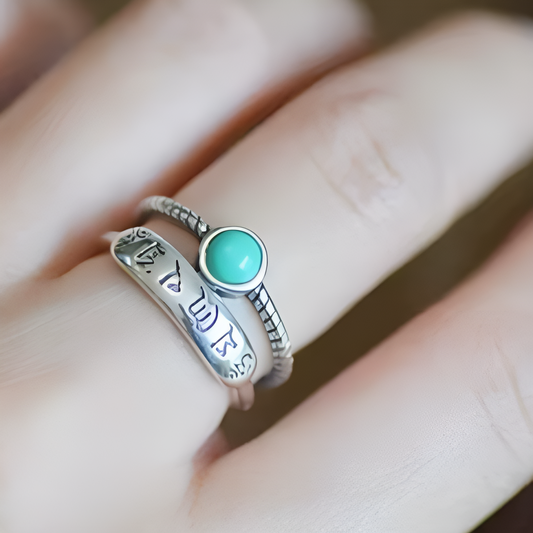 Anillo Vintage de Plata con Turquesa Lunar