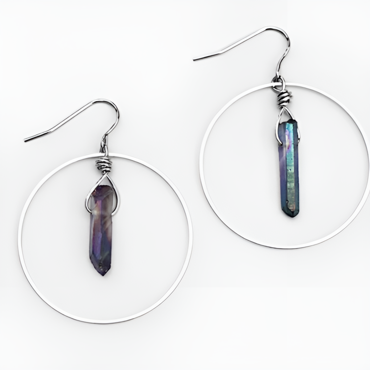 Aros de pendiente de cristal verde