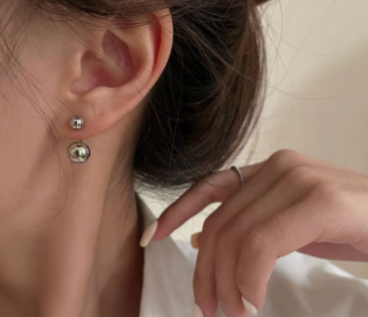 Pendientes de esfera dorada vintage