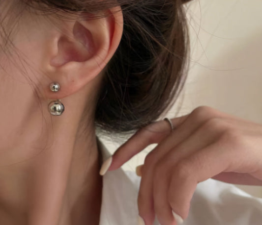 Pendientes de esfera dorada vintage