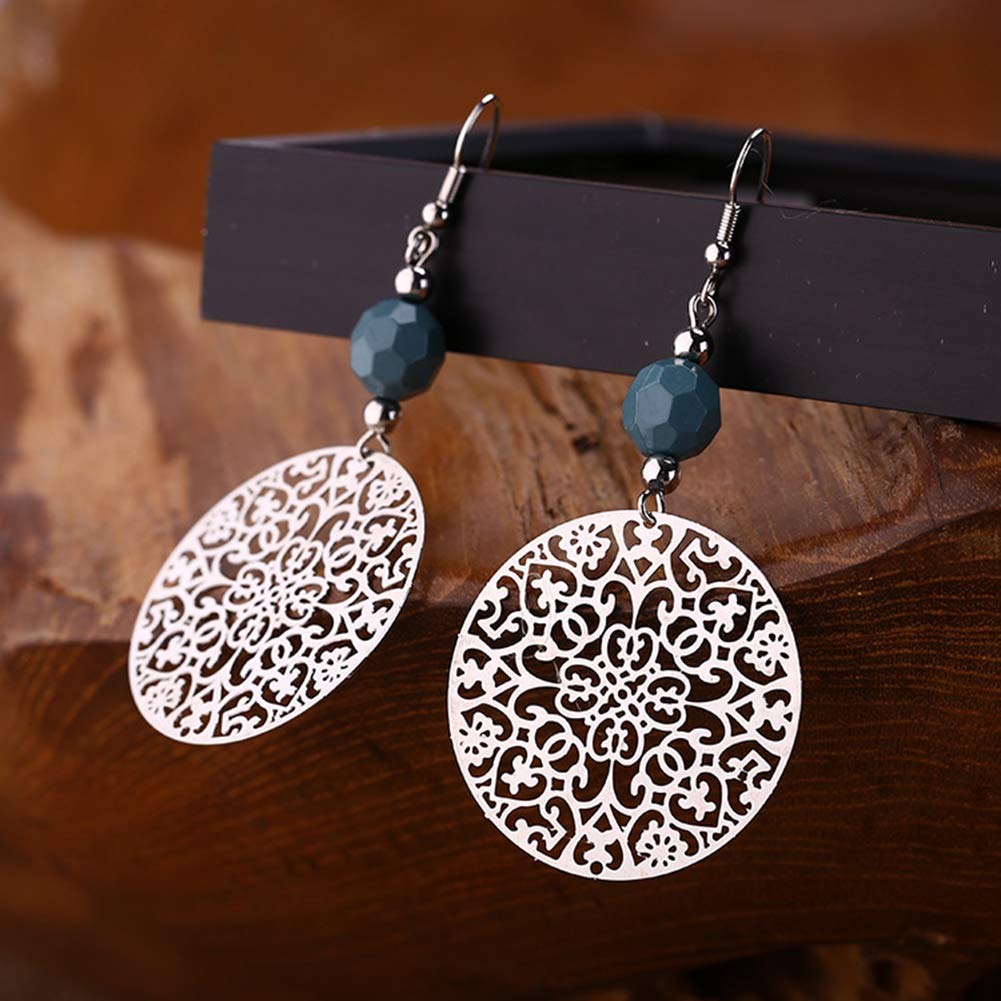 Pendientes Vintage de Mandala Plateados