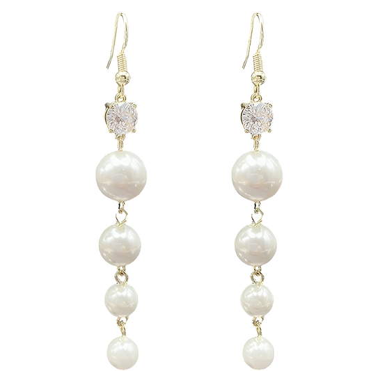 Pendientes de Perla de Piedra Blanca Vintage