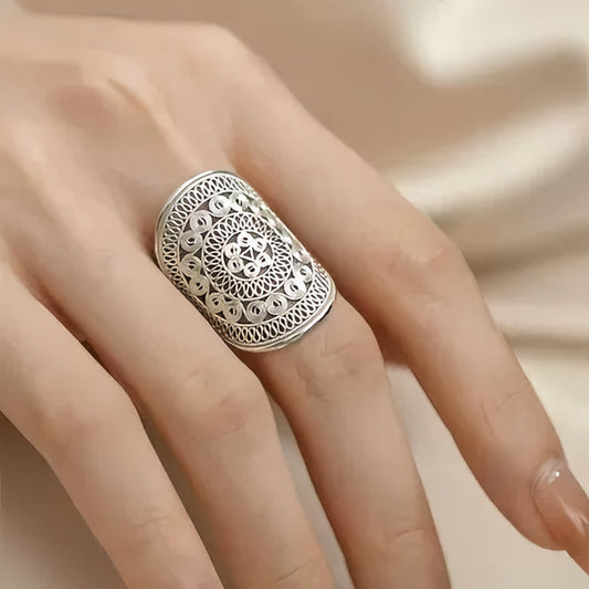 Anillo de plata vintage para cóctel