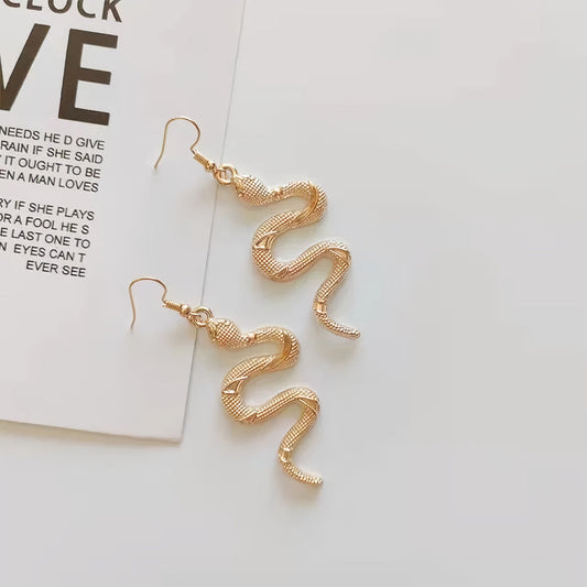 Pendientes Vintage de Serpiente Dorada