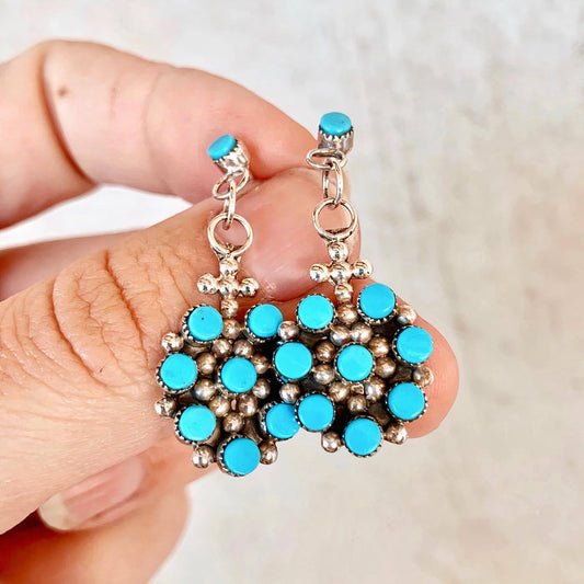 Aretes Mandala con piedras azules vintage