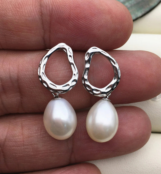 Pendientes de lámpara de perla vintage