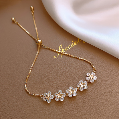 Pulsera de cristal Daisy en dorado