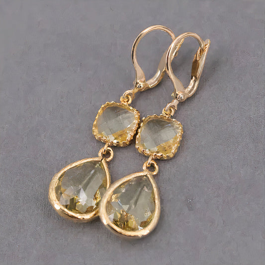 Aretes de cristal de piedra luna