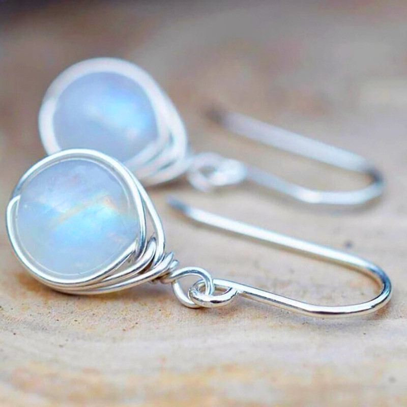 Aros vintage de piedra de luna