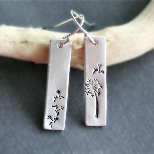 Pendientes rectangulares vintage de Diente de león