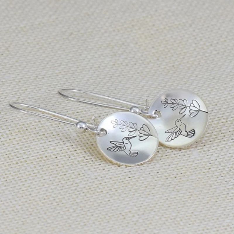 Pendientes Vintage de Plata con Forma de Pájaro