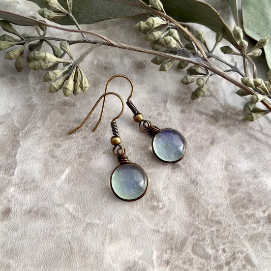 Pendientes de cristal de luna vintage