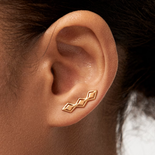 Pendientes de clip vintage dorados