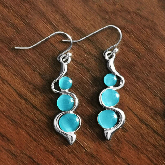 Pendientes de cristal azul vintage
