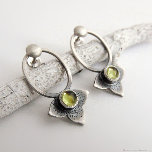 Pendientes vintage de cristal amarillo