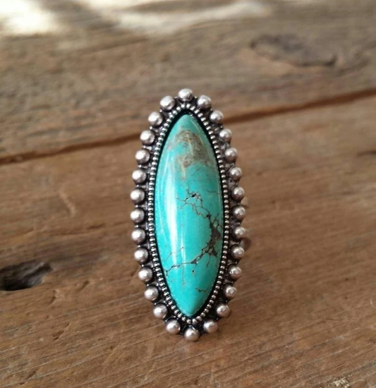 Anillo de piedra turquesa vintage