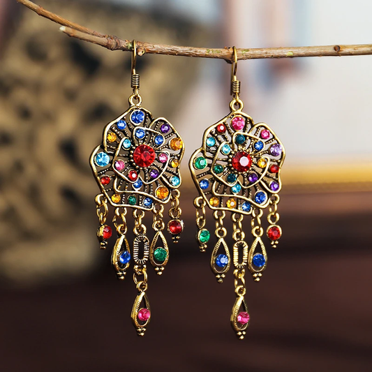 Pendientes de Mandala Coloridos Vintage