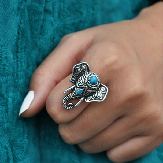 Anillo Vintage de Elefante en Plata